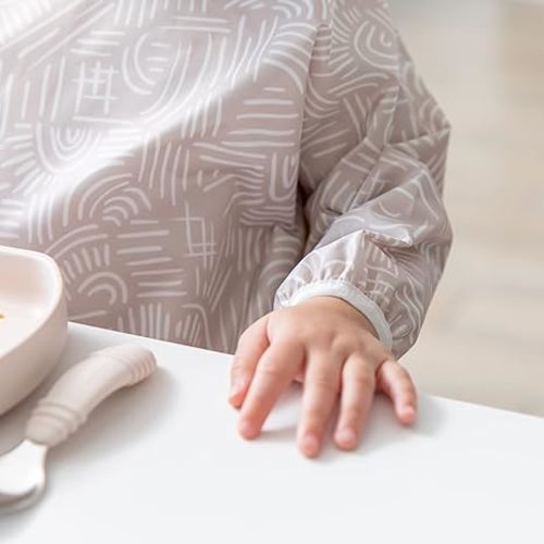 Bumkins Sleeved Bib for Girl or Boy, Baby and Toddler for 6-24 Mos, Essential Must Have for Eating, Feeding, Baby Led Weaning Supplies, Long Sleeve Mess Saving Food Catcher, 2-pk Desert Boho