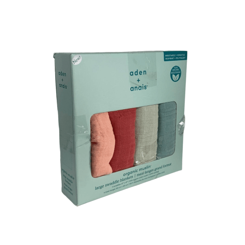 Aden + Anais Cotton Muslin Swaddle, 4pk, Mother Earth Organic