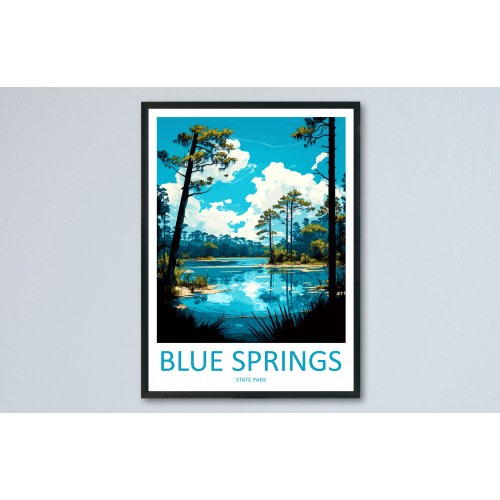 Blue Springs State Park Travel Print Wall Art Blue Springs Wall Hanging Home Décor Blue Springs Gift Art Lovers Florida Art Lover Gift