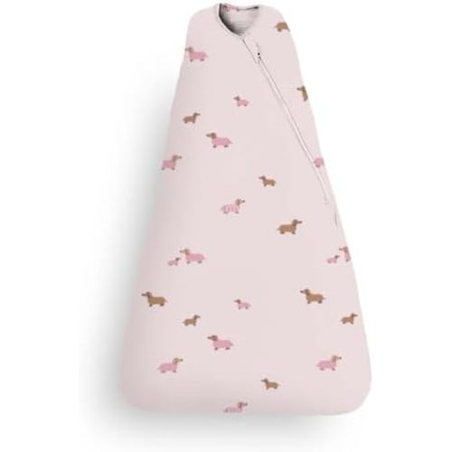 GUNAMUNA Swaddle Sleep Sack for Babies Infants and Toddlers, Easy Diaper Changes, 1.0 TOG, 0-3 Months, Girl Dog