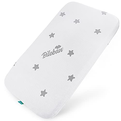 Bassinet Mattress Pad Fit for 18" x 32" RONBEI, QUTANIX, IKOMZY, Cuddor and Ingenuity Foldaway Rocking Bassinet, Waterproof Breathable Soft, Baby Foam with Removable Zippered Cover
