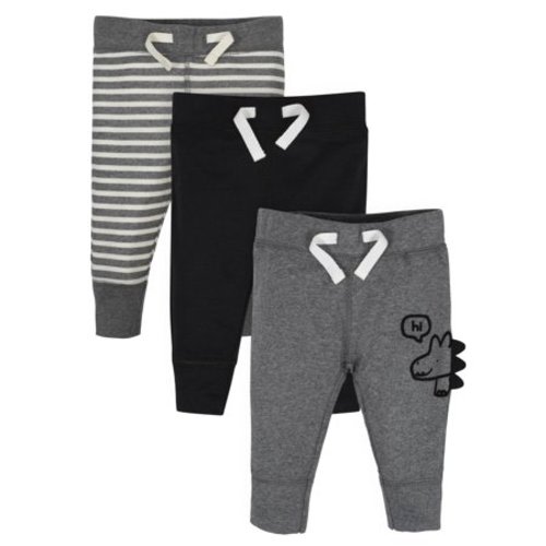 Gerber Baby Boy Organic Active Pants, 3-Pack