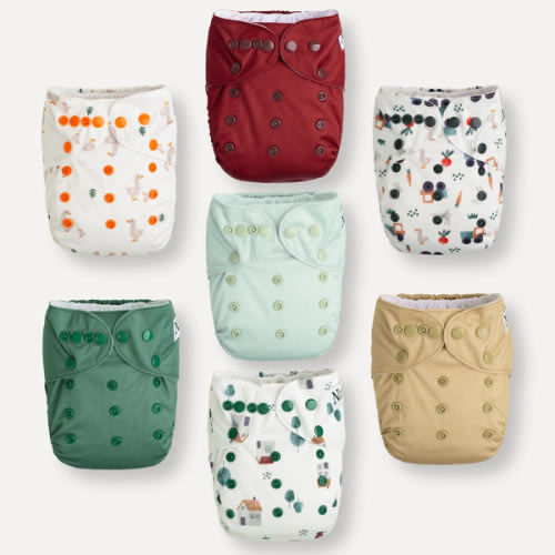 On The Farm- 7 pack of reusable cloth diapers from Nora’s Nursery