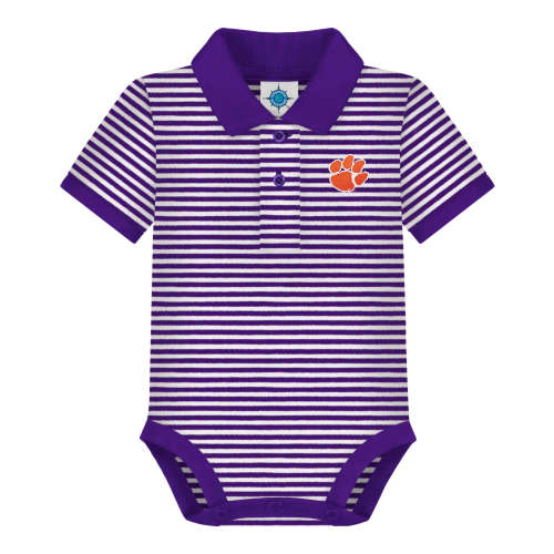 Clemson Tigers Striped Polo Bodysuit | College Baby
