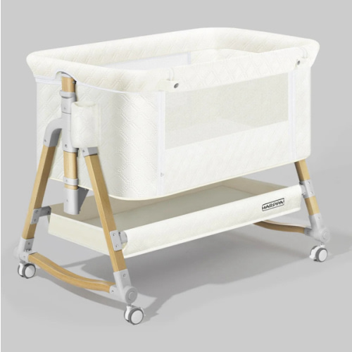 HARPPA Cuddly 3-in-1 Baby Bassinet Bedside Sleeper for Reflux | Attaches to Bed, Adjustable 5 Heights, Non-Toxic & CPSC Certified | Sturdy Aluminum Frame, Portable Wheels, Tool-Free Setup, Gentle Rocking | Perfect for Newborns, Infants, Small Spaces & Saf