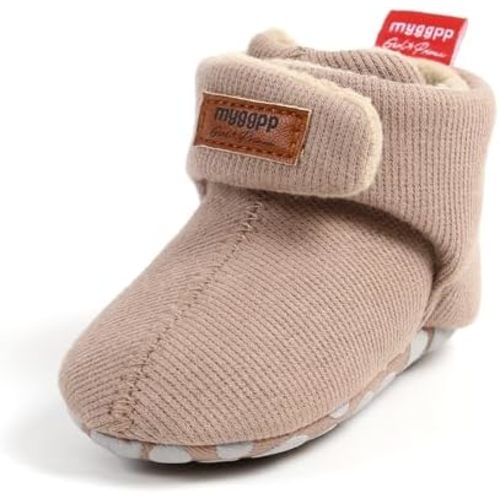 Unisex-Baby Fleece Booties Cozy Baby Bootie Socks Non Skid Gripper Bottom