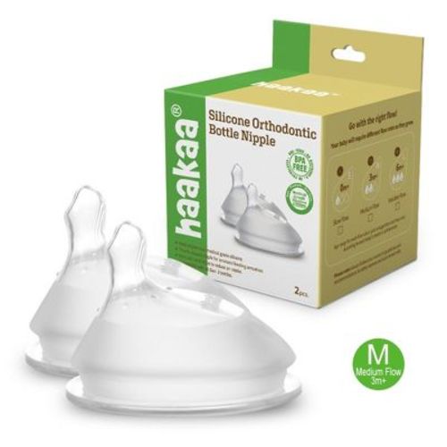Haakaa Gen 3 Silicone Orthodontic Anti-Colic Nipple 2 PK - Medium Flow