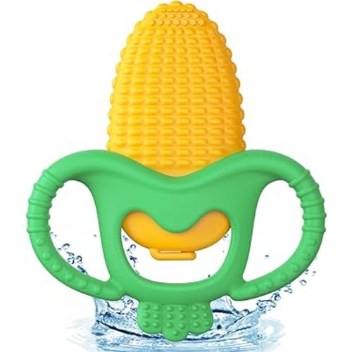 akolik Baby Teething Toys, Baby Frozen Teething Relief, BPA Free Infant Chew Toys Newborn Accessories, Cold Freezer Teethers for Babies 0-3-6-9-12 Months Old Boys Girls(Corn C)