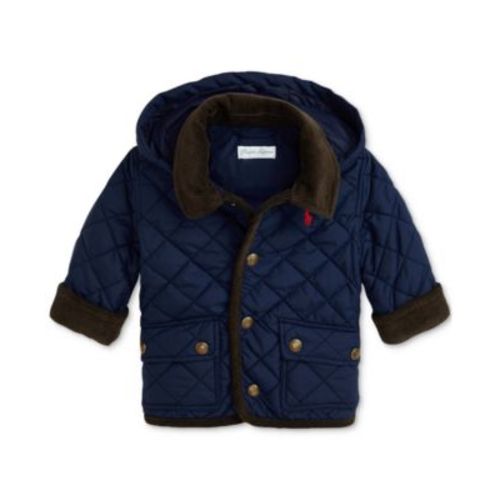 Baby Boys Corduroy-Trim Barn Jacket With Removable Hood