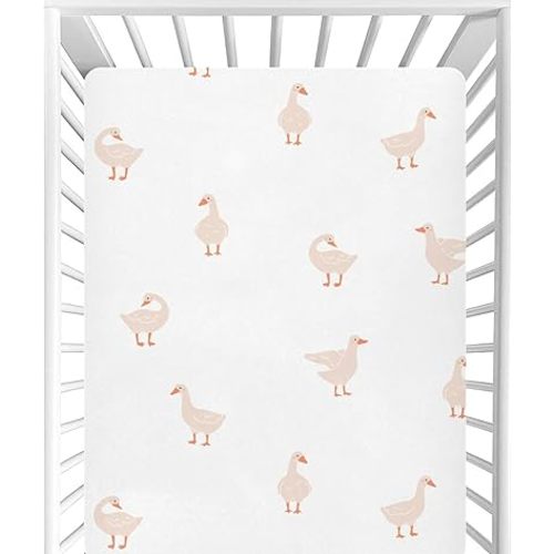 CaTaKu Cute Gooses Duck Baby Crib Sheets Mini Crib Sheets Fitted for Boys Girls, Neutral Crib Mattress Sheet Toddler Bed Sheets, 27"x 39"