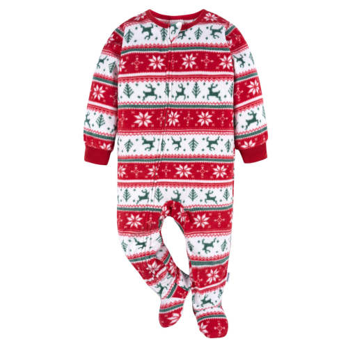 Baby & Toddler Neutral Deer Fairisle Footed Fleece Pajamas – Gerber Childrenswear