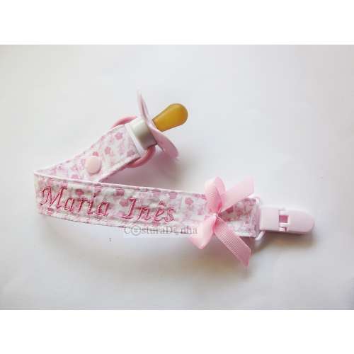 Baby girl pacifier holder, baby girl pacifier clip - personalized name