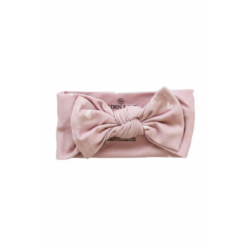 Tiny Hearts in Dusty Pink Large Bow Headwrap