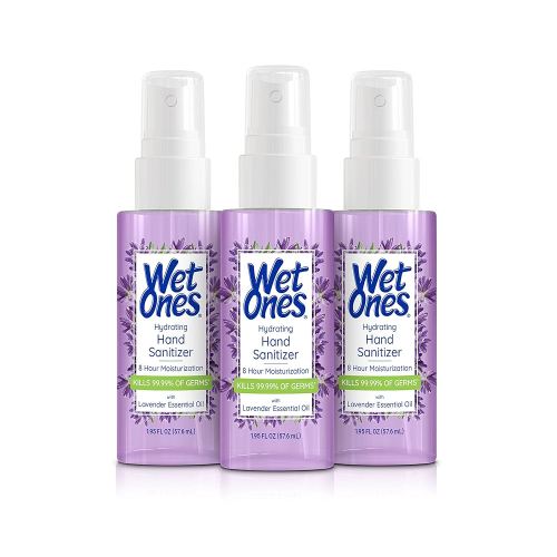 Wet Ones Hydrating Hand Sanitizer Spray Mist | Lavender-Scented Spray Hand Sanitizer Travel Size, 1.95oz (3 Pack)