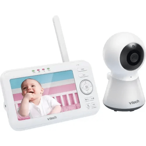 VTech - 5" Video Baby Monitor w/Adaptive Night Light - White