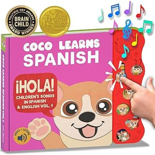 Vol. 1, Spanish Toys for Toddlers 1-3, Spanish Baby Books, Bilingual Children’s Book, Baby Books 0-6 Months in Spanish, Libros En Español para Niños, Baby Musical Toys 6-12 Months