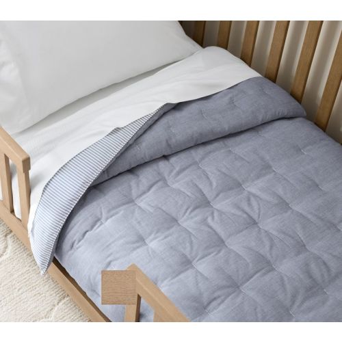 Chambray Reversible Toddler Comforter | Pottery Barn Kids