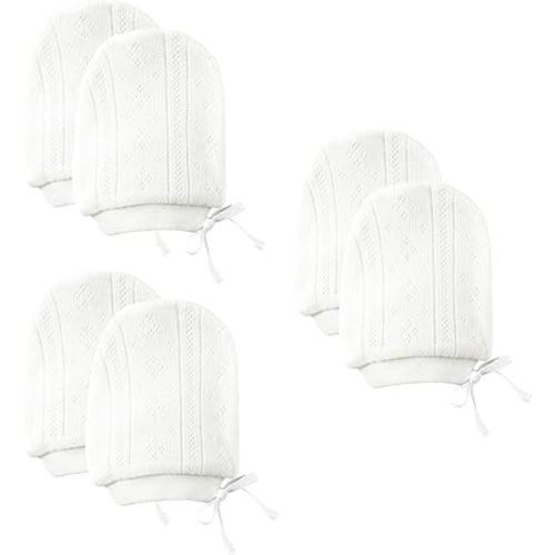 Newborn Mittens No Scratch 100% Organic Cotton 3 Packs Mitts Baby Boy Girl Neutral With String 0-12 months