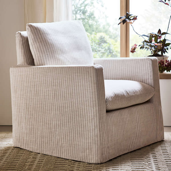 Ever Slipcovered Striped Nursery Glider Chair by Leanne Ford