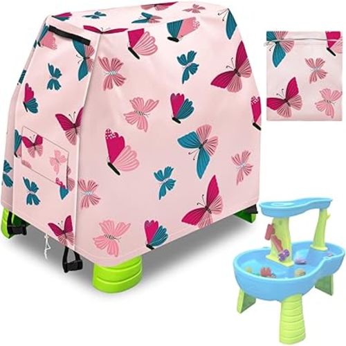 Kids Water Table Cover for Step 2 Rain Showers Splash Pond Water Table, Outdoor Play Toys Cover for Water Table for Toddlers 1-3, Waterproof Dust Proof Water Table Accessories-Cover only（A）