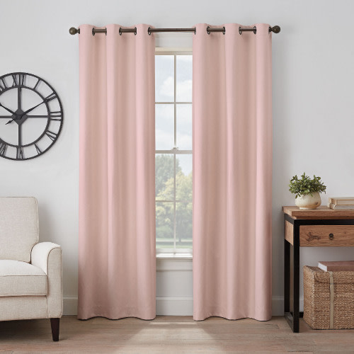 Eclipse 95-Inches Blush Blackout Standard lined Rod pocket Single curtain panel