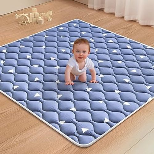 Premium Foam Baby Play Mat, 50x50 Playpen Mat, Thicken One-Piece Crawling Mat, Non-Slip Cushioned Baby Playmats for Infants, Babies, Toddlers, Play & Tummy Time