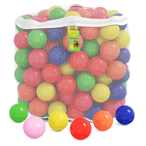 Click N' Play Ball Pit Balls for Kids, Plastic Refill Balls, 200 Pack, Phthalate and BPA Free, Includes a Reusable Storage Bag with Zipper, Bright Colors, Gift for Toddlers and Kids