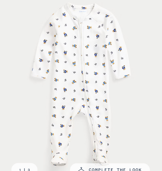 Polo Bear Cotton Interlock Coverall