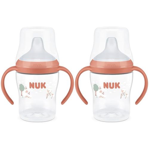 NUK Perfect Match Learner Cup, 5 oz, 2 pack – Soft Spout, Easy-Grip Handles, BPA Free, Spill Proof Transition Sippy Cup