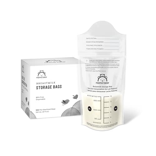 Amazon Brand - Mama Bear Breastmilk Storage Bags, 100 Count
