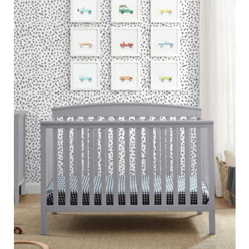 Delta Children Hanover 6-in-1 Convertible Baby Crib, Grey