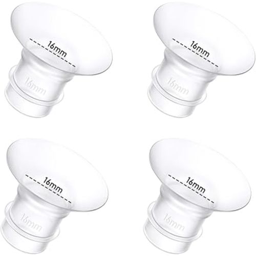 4Pcs Breast Pump Flange Insert 16mm Compatible with Momcozy/Spectra/Medela/eufy/Elvie/Lansinoh/Paruu P10 Breast Pump, Fit for Momcozy M5/M9/M6/V2 Pro/V2 pro/S12 Pro/eufy E10 S1 S1 Pro, 24mm Flange