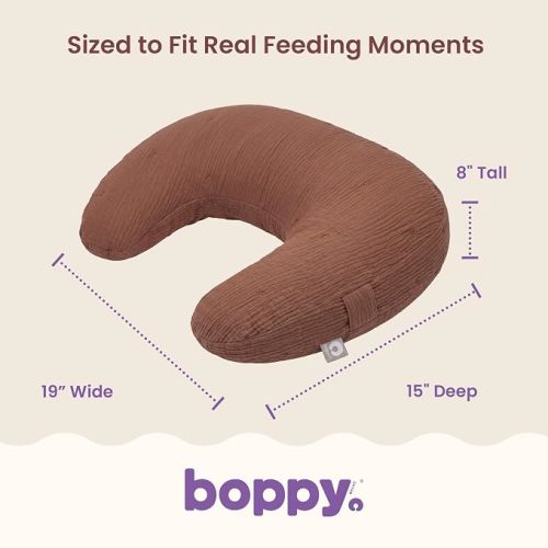 Boppy Nursing Pillow, Cotton Muslin Ergonomic Breastfeeding Support Pillow