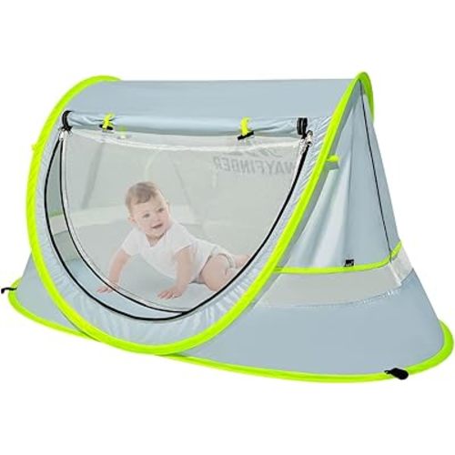 Large Pop Up Baby Beach Tent, Instant Sun Shade for Toddler, Portable Sun Shelter with Mosquito Net, UPF 50+ UV Protection for Infants