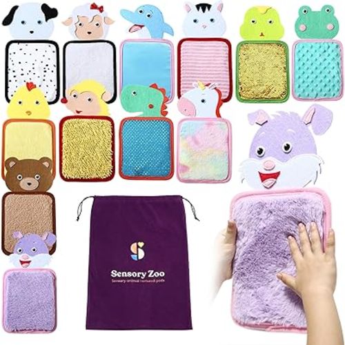 Special Supplies Sensory Mats for Early Learning Development, Tactile Textured Pads with Cute, Colorful Animals, Hand-On Play for Touch Sensitive Kids