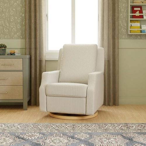 Namesake Crewe Glider Recliner Nursery Chair - GREENGUARD Gold & Certi-PUR US Certified Rocker Recliner - Glider Rocking Chair for Nursery & Living Room - Manual, 360° Swivel, Fog Chatham