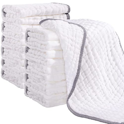 Amazon.com: Looxii Muslin Burp Cloths 12 Pack 100% Cotton Muslin Cloths Large 20''x10'' Extra Soft Absorbent Baby Burping Cloth for Boys and Girls (White) : Baby