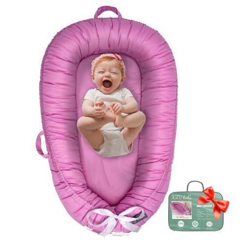 Baby Lounger for Newborn 0-24 Months, Infant Lounger with Breathable Soft Cotton Cover, Portable Baby Nest for Home & Travel, Lightweight Newborn Essentials Baby Shower Gifts(animal)