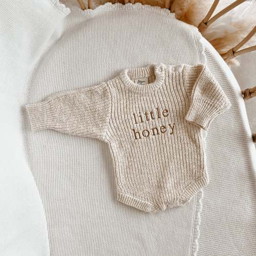 'Little Honey' Chunky Knit Romper - Honey – Blossom and Pear