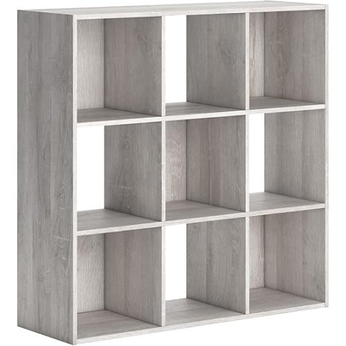 Signature Design by Ashley Paxberry Coastal 9 Cube Storage Organizer or Bookcase, Whitewash