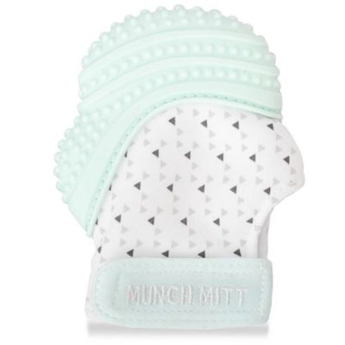 Malarkey Kids Munch Mitt Teether - Mint Green Triangles