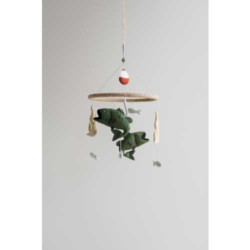 Bass fishing baby mobile - Underwater crib mobile - Lake theme nursery decor - Baby boy gift