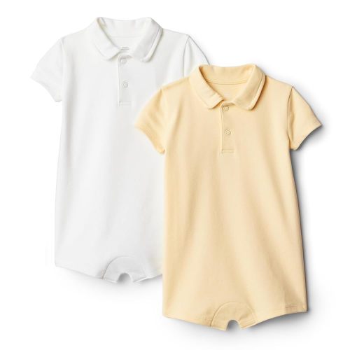 Amazon Essentials x Sofia Grainge Baby Boys' Short Sleeve Romper, Pack of 2