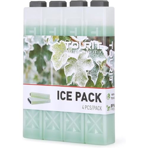 TOURIT Ice Packs for Coolers Reusable Long Lasting Freezer Packs for Lunch Bags/Boxes, Cooler Backpack