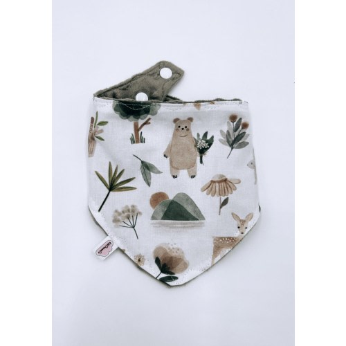 Woodland Bandana Bib, Droll Bib, Handmade Bib, Forest, Woodland
