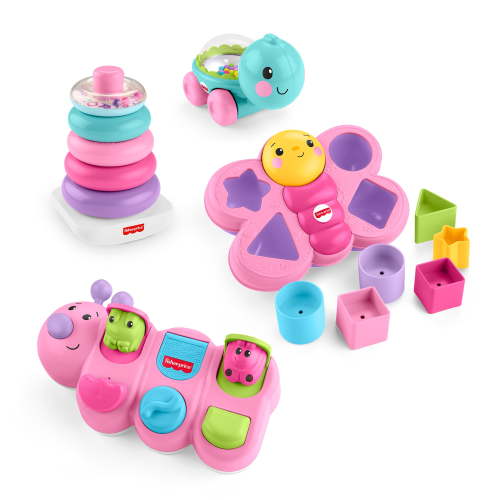 Fisher-Price Sit & Play Gift Set for Infants, 4 Developmental Activity Toys, Ages 6 Months+, 12 Pieces