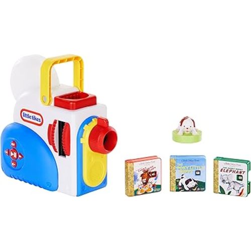 little tikes Story Dream Machine Starter Pack with 3 Classic Fairytale Stories - Light, Sound, and Audio Projector for Kids - Includes 3 Stories and 1 Character - for Kids Ages 3+ Years