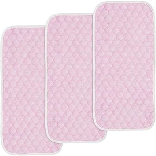 BlueSnail Quilted Thicker Waterproof Changing Pad Liners,3 Count(Pink)