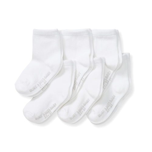 Burt's Bees Baby Unisex Baby Socks Ankle or Crew Height Made with Soft Organic Cotton, 6 Packs with Non-Slip Grips for Babies