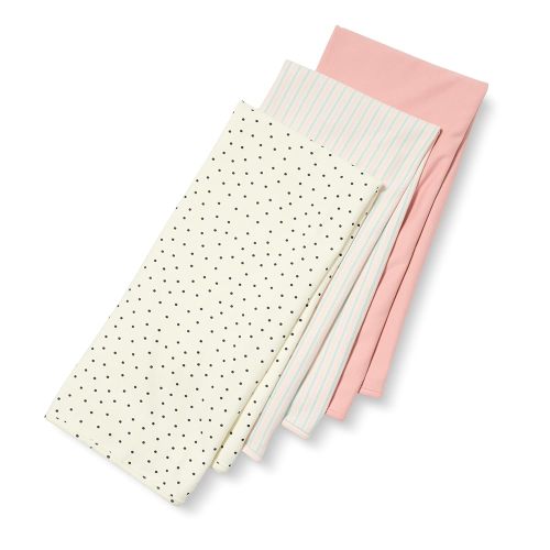 Amazon Essentials Baby Girls' Swaddle Blankets, Pack of 3